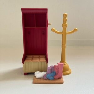 Fisher-Price Loving Family Doll Closet/ Mud Room Set with Shoe and Coat Rack